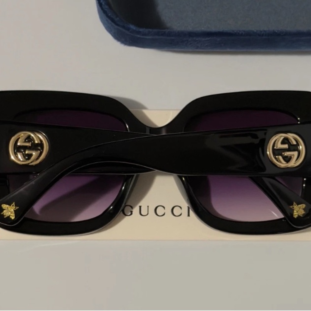 NWT-Gucci Black Oversized Square Sunglasses - Picture 5 of 6